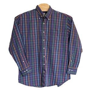 Peter Millar Weekender Finish Long Sleeve Button Down Plaid Shirt Men’s XL